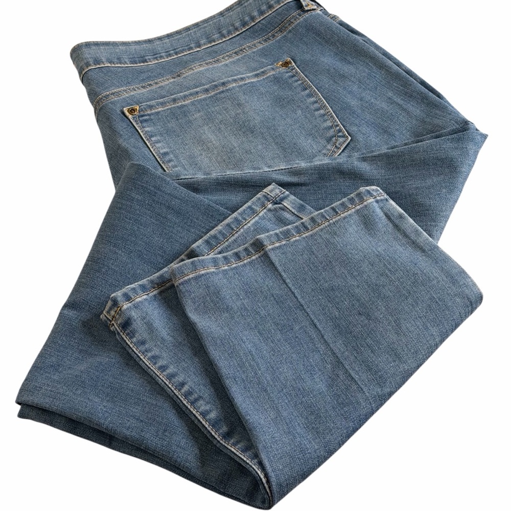 NYDJ Marilyn Straight Leg Jeans Woman’s Plus Size 18W Denim Faded Light Blue - Picture 10 of 11